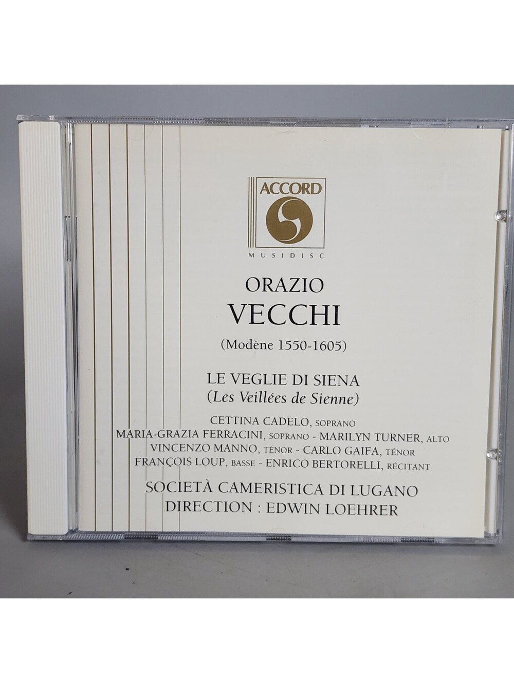 Orazio Vecchi - Le Veglie di Siena CD, Società Cameristica di Lugano, Edwin